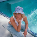1970's Vintage Flower Denim Bucket Hat