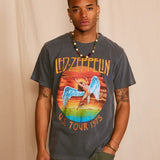 Led Zeppelin 'U.S Tour 1975' Sunkissed Men's Gray Tee
