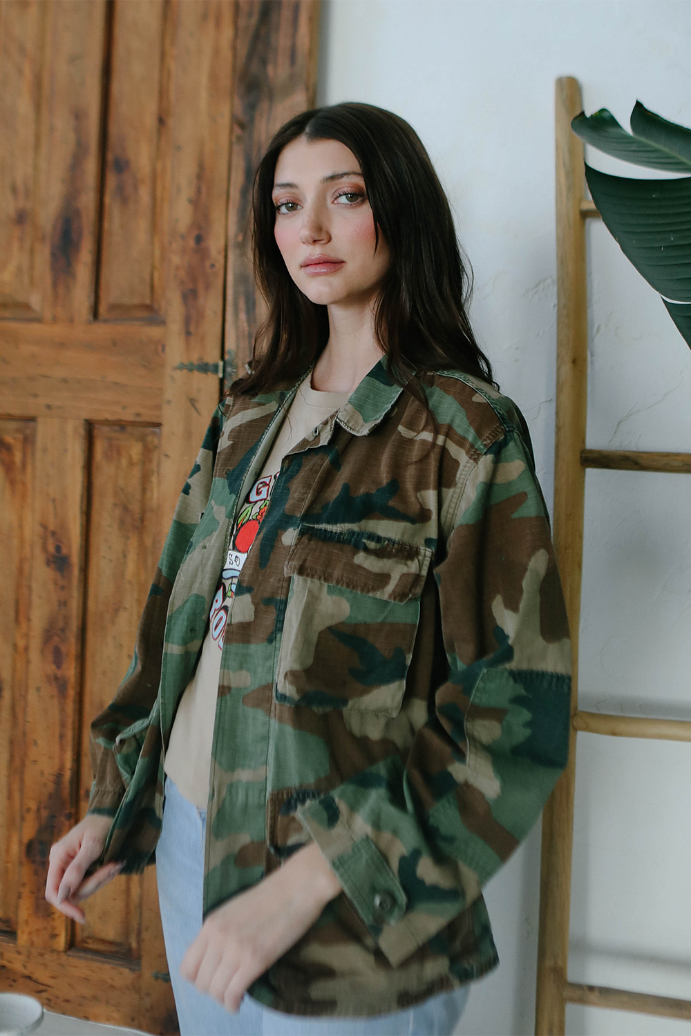 Womens camo sales jacket with flowers