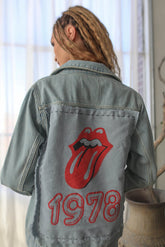 Rolling Stones 1978 Hand Stitched Denim Jacket