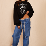 Vintage Low Rise Tie Jeans
