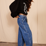 Vintage Low Rise Tie Jeans