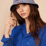 1970's Vintage Flower Denim Bucket Hat