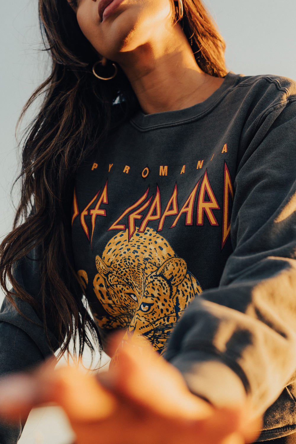 Upcycle Def Leppard Golden Sweater