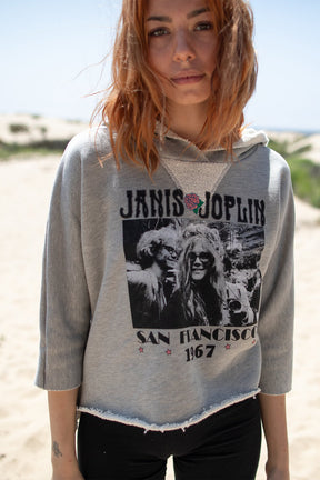 Janis Joplin Cropped Hoodie