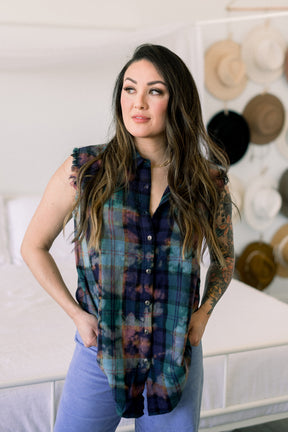 Sleeveless Acid Flanel
